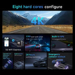 LinkMejor M60 Dash Camera 3 Lens 4K Front Internal Rear Ultra Clear Night Shooting 360° Panoramic Shooting Car DVR Driving Recorder
