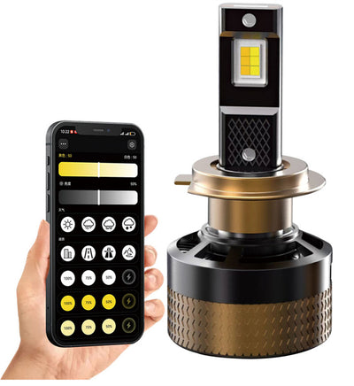 LinkMejor Car LED Headlight IP68 Waterproof Bluetooth 5.0 APP Control Color Temperature Adjustment Automotive Headlights