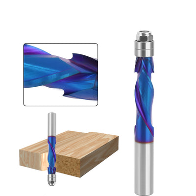 1/2" Shank YK20 Carbide CNC Router Bit Blue Coated Compression Flush Trim Mill for Slotting and Trimming