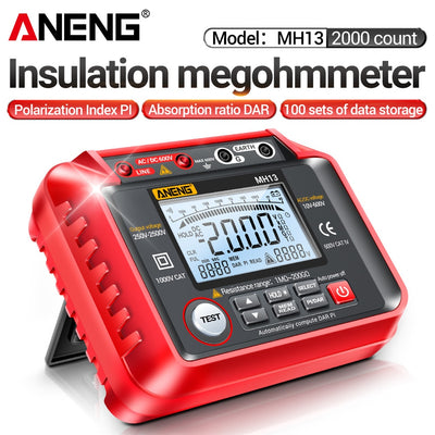 LinkMejor MH13 Megohmmeter Ohm Tester Digital Multimeter Megometro Insulation Earth High Voltage Resistance Meter Tester Tool