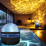LinkMejor Ocean Wave Projector LinkMejor Night Light USB Rechargeable Ripple Atmosphere Lamp for Bedroom, Home Theater, Room Decoration, Holiday Gift, Wedding
