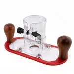 Trimming Machine Router Plunge Base for 65mm Trimming Machine Transparent Acrylic Design with Wooden Handles for Precise Depth Control