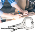 6.5 Inch Heavy Duty C Clamp Locking Pliers Carbon Steel with Swivel Pads for Woodworking Welding Adjustable Table Grip