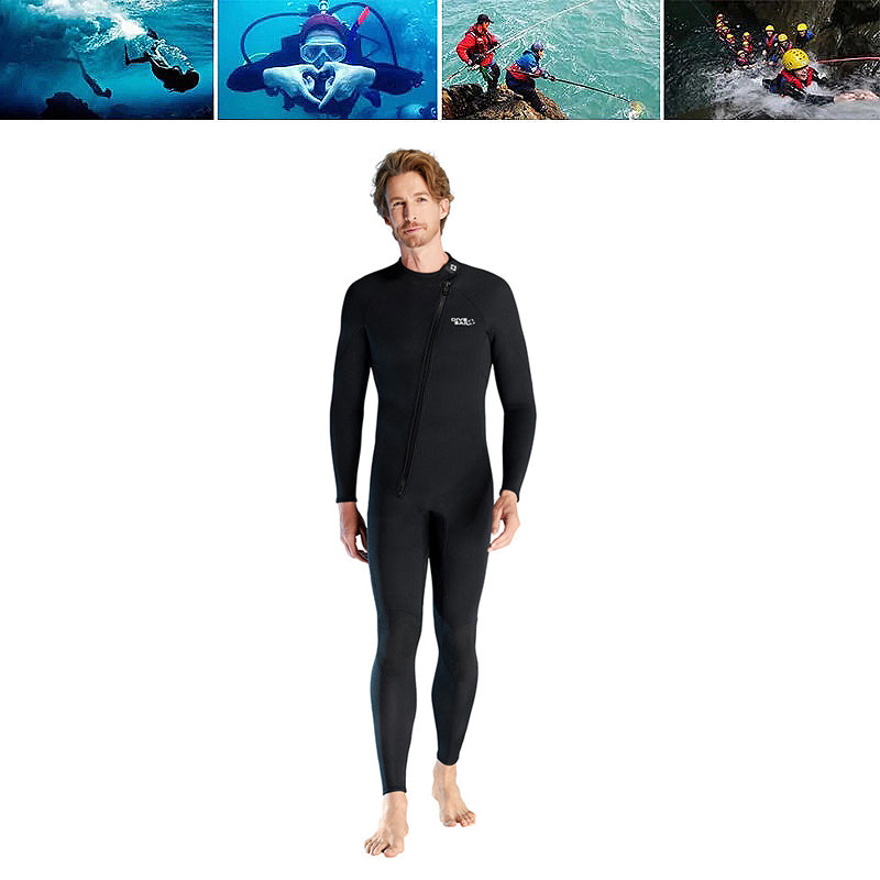 LinkMejor 3mm Warm Neoprene Long Sleeve Wetsuit High Elasticity Wear-resistance Diving Suit Thermal Suit for Surfing Snorkeling Diving Swimming