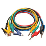 LinkMejor 5Pcs 1M 4mm Silicone Banana Plug to Crocodile Alligator Clip Test Probe Lead Wire Cable