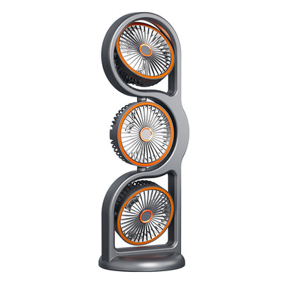 Tevorex Three Head Desktop Portable Fan 360°Rotation Oscillation Multi-Angle Adjustment USB Rechargeable Cooling Efficiency Silent Fan for Home Office