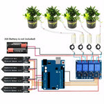 DC5V 4-Way Automatic Irrigation System Self Watering DIY Kits Garden Greenhouse Flower Water Pump Smart Soil Moisture Sensor