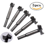 Forstner Drill Bit Set High Carbon Steel Woodworking Tools 5pcs 15mm 20mm 25mm 30mm 35mm Self Centering Hole Saw Wood Plastic Plywood Round Shank Precision Cutting