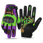 OnesAgain MG45P Winter Motorcycle Gloves Waterproof Anti-Slip Touchscreen Carbon Fiber Protective Riding Gear Purple Black