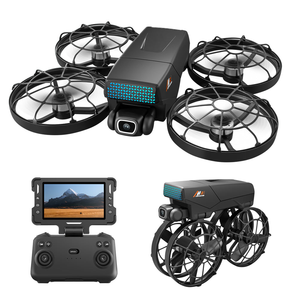 LinkMejor M8 WiFi FPV with Folded 4.3" LCD Screen Controller HD Camera Servo Gimbal Optical Flow Hover Brushless LED Foldable Pocket RC Drone Quadcopter RTF