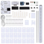 TWE-24 VU Meter Tower DIY Kit LED Music Spectrum 24H/12H Time Format Colorful Voice Control USB 5V Adjustable Sensitivity Brightness Control 6 Display Modes