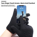 LinkMejor Touch Screen Double-Layer Thick Velvet Thermal Winter Gloves for Men Women Coldproof Warm Knitted Gloves for Outdoor Sports Skiing Cycling