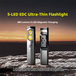 LinkMejor Rechargeable LED Multiple Colors Flashlight with Magnet and Hook Life Waterproof With Red light Power Bank Repairing Work Emergency Lantern