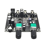 HiFi 2-Way 2-Channel Stereo Audio Signal Mixer Board DC 5-24V 3.5mm Interface Low Noise Amplifier with Volume Control for Headphones Amplifiers