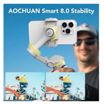 LinkMejor Smart X2 3-Axis Smartphone Gimbal Built-in Extension Rod OLED Display Anti-shake Technology for iOS and Android