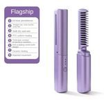Portable Mini Electric Hair Brush Dual Use Hair Straightener Curler USB Charging Temperature Adjustable Straightener Curler Comb
