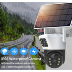 V380 4G Solar Dual-Lens Security Camera 4MP IP66 Weatherproof Two-Way Audio PTZ Control Night Vision 4G Auto Tracking