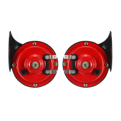 12V Loud Air Horn Waterproof High Low Dual Tone For Motorcycle Car Van Boat Siren Twin Lorry Red Black