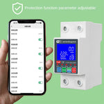 WiFi Smart Circuit Breaker 63A 230V 6kA Overcurrent Leakage Protection Bidirectional Metering Backlit Display