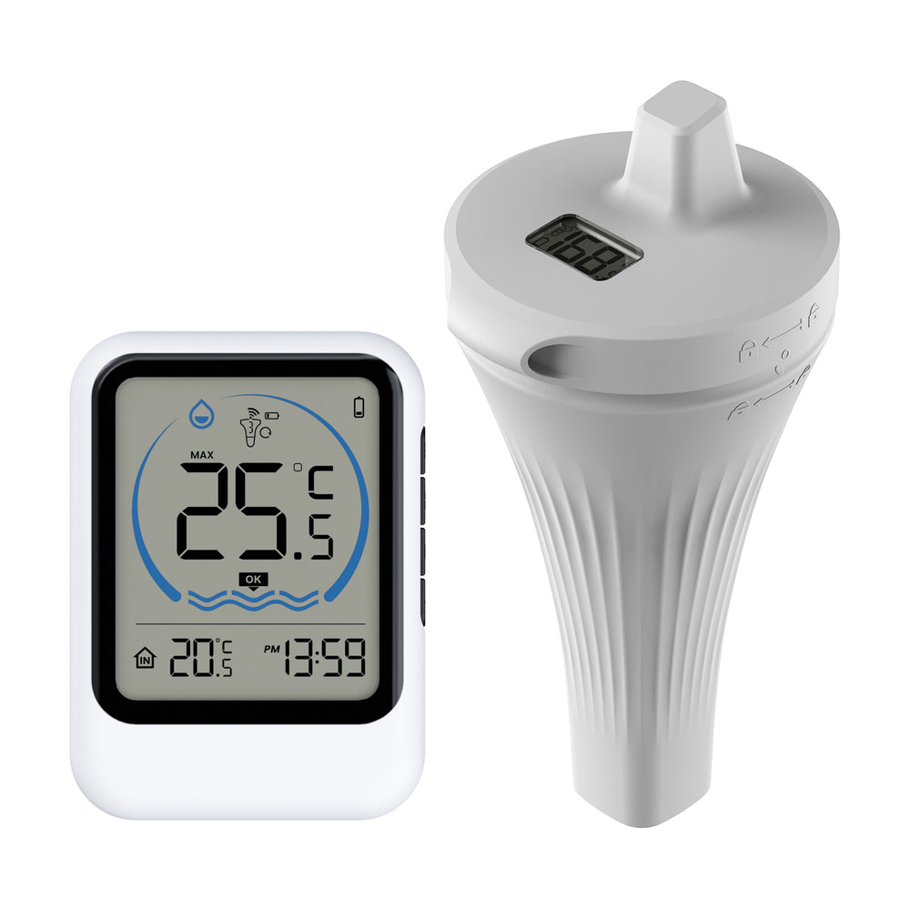 MK8007A Wireless Digital Pool Thermometer Floating Sensor LCD Display Indoor Outdoor Water Temperature Monitor Aquarium Bath Tub Spa