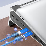 Blueendless Aluminum Laptop Stand Docking Station with 4K 60Hz HD SD/TF Card Reader USB3.0 5Gbps 100W PD Charger Type-C Hub for MacBook Surface