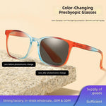 Fashion Photochromic Reading Glasses Anti-Blue Light HD UV Protection Lightweight Presbyopia Glasses