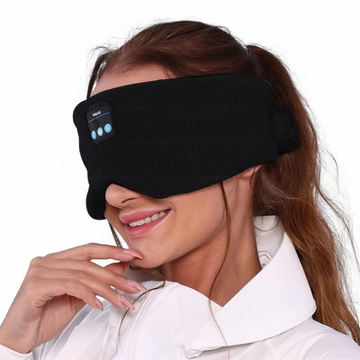 Bluetooth 5.2 Wireless Sleep Eyemask Soft Breathable Fabric Light Blocking HD Stereo Sound Music Eye Mask Travel Portable Sleep Mask