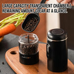 Comfook Electric Pepper Grinder Rechargeable Salt & Pepper Mill with Ceramic Burr 5 Adjustable Grind Settings One-Hand Operation Type-C USB Charging