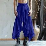 LinkMejor Mens Deconstructed Solid Color Layered Pant Fashion Comfortable Elastic Waist Trousers for Men