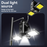 Mini LED Flashlight Keychain Light Double COB Lights  with Magnet Built-in Battery USB Rechargeable Work Lights