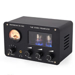 LinkMejor SA-1000 6H3N Tube Preamplifier HiFi 4 Input 2 Output VU Meter Headphone Amplifier Audiophile Sound Quality Aluminum Body Home Theater Audio Amp