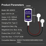 MH-5D8CD Smart Magnetic USB Charger Type-C Fast Charging Compatible 18650 21700 Battery Compact Portable Battery Tester with LCD Display
