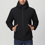 LinkMejor 10 Zones Electric Heated Jacket - 3 Gear Control Temperature, Windproof, USB Charging, Thermal Hoodie Coat for Outdoor Hiking Camping