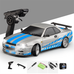 LinkMejor 1899/A99 RTR 1/18 2.4G RWD RC Car Drift GTR R34 Optional Gyro LED Light On-Road Full Proportional Alloy Body Shell Racing Vehicles Models Toys