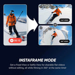 Insta360 X5 360° 8K Action Camera Triple AI ChipInterchangeable Lens Waterproof Superior Low Light Performance Integrated Wind Protection Stabilization Triple AI Chip