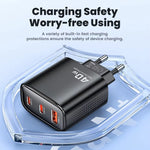 [GaN Tech] Toocki TCT40-22EU 40W 3-Port USB PD Charger USB-A+2USB-C PD Fast Charging Wall Charger Adapter EU Plug for iPhone 17 17Pro 16 Pro Max 15 14 13 for Xiaomi 17pro for Huawei Mate XTs for OPPO for VIVO