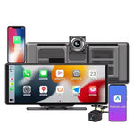 LinkMejor 10.26 Inch 2 Lens 4K Car Radio Player GPS Stereo Android Auto Wireless Carplay Dash Cam Wireless Recorder Dual-Channel Camera