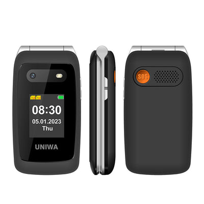LinkMejor V202T Mini 2.4 inch Dual SIM Card 1450mAh FM Big Buttons SOS Emergency Button Built-in HAC Earpiece 2000+ Phonebooks Flip Mobile Phone Type-C Rechargeable 4G Smartphone