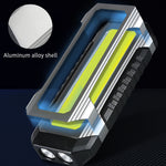 Powerful XPE LED+COB Dual Light Sources Work Light 4000mAh Power Bank Flashlight TYPE-C Rechargeable With Magnet Outdoor Camping Emergency Lantern