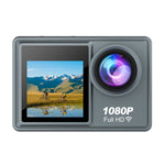 1080P Action Camera with 2.0inch Display Dual Colorful Screen 140° Wide Angle IP68 30m Waterproof Sport Camera with Wifi Connection Helmet Video Cam