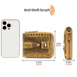 Ekphero Mens Wallet Genuine Leather Crocodile Pattern Short Coin Purse Luxurious High-Quality Multi Slot Thick Anti-Theft Card Bag
