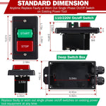Dual Voltage Single Phase On/Off Switch 2HP/35A 120V 3HP/20A 230V Deep Switch Box Master Shut Off Fast Power Off For Table Saw Router Table Drill Press