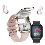 X9 1.85inch HD Screen TWS bluetooth Earphone Call Hall Switch Control Heart Rate Blood Oxygen Monitor NFC Function Sleep Monitoring Multi-sport Modes Music Playback IP67 Waterproof Smart Watch