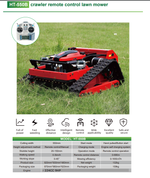 HT-550B Remote Controlled Lawn Mower 550mm 9ph Cutting Width Adjustable Height Gasoline Engine 45 Degree Inclination Long Range Precision Ground Trimming Tracks Large Area Mowing