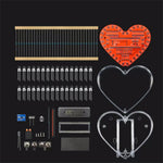 DIY Electronic Kit Heart-Shaped LED Flow Light 32/25 LEDs Colorful Light FR-4 Circuit Board Battery Powered Educational Project Electronics Soldering Practice
