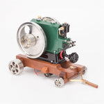 LinkMejor 1/8 Scale 3.6CC Mini Vintage Single Cylinder Four-Stroke ICE Working Gasoline Engine Model w/ Trailer Ready to Run 1140