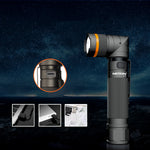 Nicron B70 1200LM 90 Degree Rechargeable LED Flashlight Black Headlamp Magnet Clip Handfree Ultra Bright LED Torch Headlight