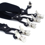 Men's Suspender Business Trousers Strap Clips Braces Vintage Casual Suspensorio Trousers Six-clip Shoulder Straps