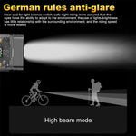 LinkMejor Bike Headlight 1200mAh Battery Dual Distance Beam Design Waterproof 4 Light Modes Type-C Fast Charge Power Display Bicycle Front Light Flashlight for Cycling