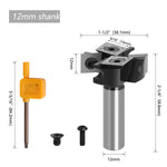 1/2 Inch 8mm 12mm Shank 4 Flutes CNC Spoilboard Surfacing Router Bit Slab Flattening Router Bit with 1-1/2" Cutting Diameter for Woodworking